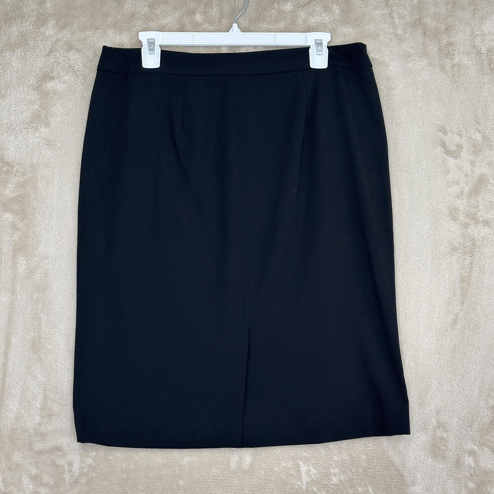 Alfani Skirt Womens 10 Black Pencil Knee Lined Zip Pockets Twill Workwear